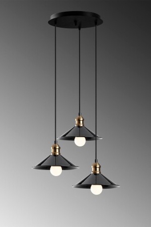 MNZ-Triple Black Retro Rustic Model مودرن مصباح معلق معدني معلق LMBDR3542NEW - Lambadar