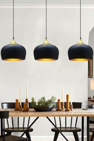 MNZ-Triple Circle مشعلات معدنية سوداء غرفة المعيشة سطح المكتب مطبخ مقهى مكتب مشعلات واحدة مصباح إضاءة BMM7110XXXX01 - Bamyum