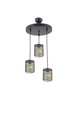 موديل MNZ-Triple Cylinder Model Modern Pendant Lamp Chandelier LMBDR0074-SLINDERB - Lambadar