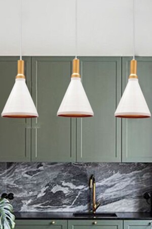 MNZ-Triple Sabonis White Pendant Lamp طاولة الطعام غرفة المعيشة المطبخ قاعة الفندق مطعم عرض BMM3063XXXX02 - Bamyum