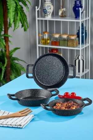 MNZ-Triton 3 Piece Pan Set أسود - Taç