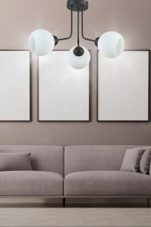 MNZ-Triyo 3-piece لون أبيض Premium Pendant Lamp Chandelier - غرفة النوم - غرفة المعيشة - المطبخ - القاعة Triy-O3 - TEKFA