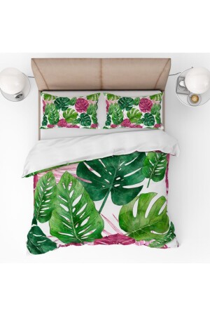 MNZ-Tropical Leaf 3D Digital Printed Duvet Cover Set TYC00179068681 - Pusula Home