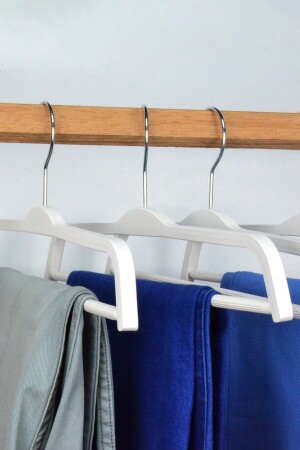 MNZ-Trouser Hanger مع شريط خشب أبيض اللون 2 قطع TYCYIMWRAN169034924471305 - NYN