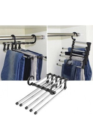 MNZ-Trouser Rack 5-piece متحرك منظمة المعلق - Cmt