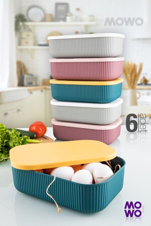 MNZ-Trove 6 Piece 3. 2 لتر (مختلطة) حاوية تخزين المطبخ MOWO-01-332-6M - Mowo Home