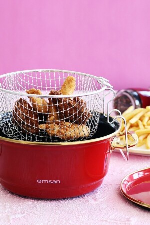 (MNZ-Troy Enamel Frying Pan) أحمر 24 سم 600. 15.01.0948-1 - Emsan