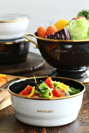 (MNZ-Troy Enameled) ، حاوية تخزين ثلاث قطع (بيضاء 600. 15. 01. 0513 - Emsan