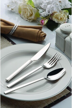 MNZ-Truva 72 قطعة فولاذ المقاوم للصدأ مجموعة 12 شخص هدية ملعقة شوك ومكيف مجموعة (مع سكين) 212brk - ÖZBURAK