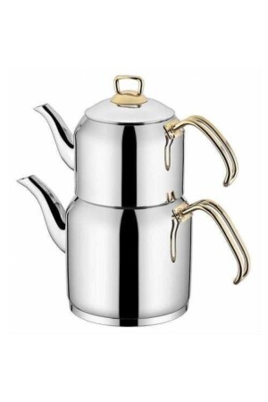 MNZ-Truva Gold رقم: 2 علبة شاي معدنية متوسط الحجم مجموعة NFD-0169 - SILA