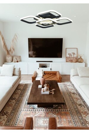 MNZ-Tt302-4+1-sy مصباح الأرضية السوداء المربع 5 Li (نور النهار) LED Chandelier TT302-4+1-SY-GNR - TT AYDINLATMA