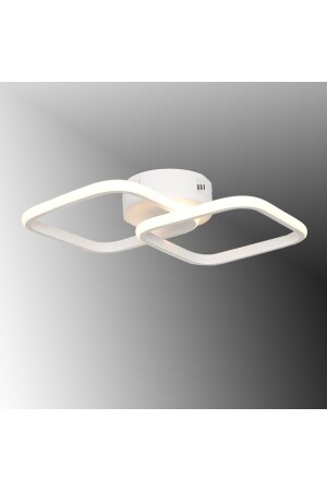 MNZ-Tt405-2-by Matte White 2 Square (Yellow Light) LED Chandelier TT405-2-BY-SRR - TT AYDINLATMA
