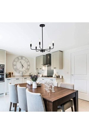 MNZ-Tuana 5 Piece Black Modern Pendant Lamp شمعة 0028 - LİVORA LIGHTING