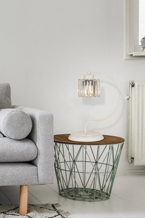 MNZ-Tufty White Crystal Stone Decorative Design غرفة المعيشة-غرفة النوم الموضة الحديثة 3617-1M-WH - Apliqa