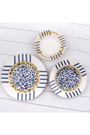 MNZ-Tulu الطباعة الرقمية 18 قطعة عشاء مجموعة 6 أشخاص Db1022 58YMT000529 - Tulü Porselen