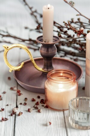 MNZ-Turna Copper Alem Candle Holder موقف أكسيد مسطح موقف2581-3 P845S1869 - TURNA BAKIR