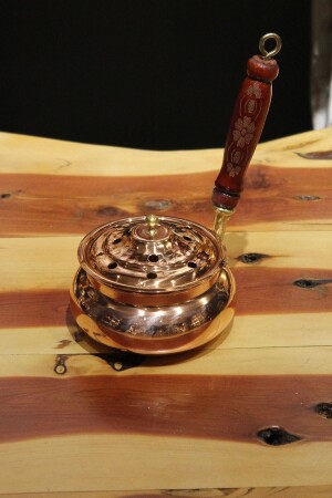 MNZ-Turna Copper Footless Witch Cauldron حرق الوقود ومصدر الوقود الأحمر - Turna Bakir