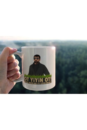 MNZ-Turtle Eat Grass Design المطبوعة كوب شاي القهوة المطبوعة OYO-001 - BENİMSER REKLAM