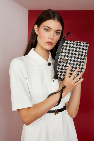 MNZ-Tweed Black Women Portfolio & Clutch Bag 05PO22Y1547 - Pierre Cardin