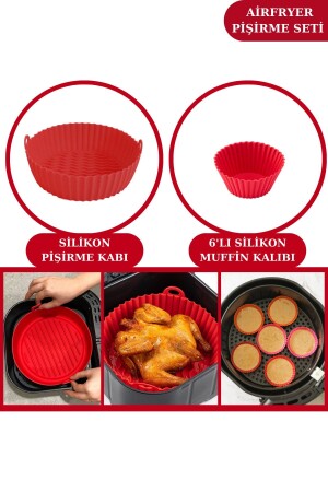 MNZ-Twelve Airfryer Baking Bowls and 6-piece Cake Muffin Mold Set - متوافقة مع فراتيرات الهواء SL33-SL65 - Silicolife