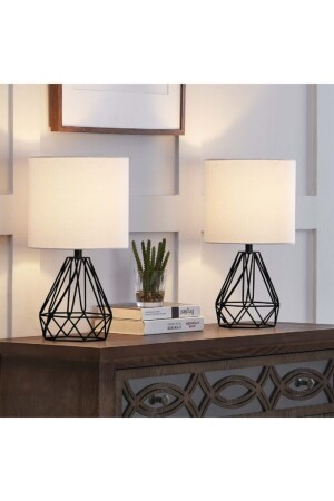 MNZ-Two Pieces Tardu Lampshade Cream Fabric Hat TARDU-2-WH-سوداء - White West inn House