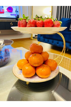 MNZ-Two Tier Gold Presentation رف رف رف العلاج موقف مرتبعة - Hazella Home