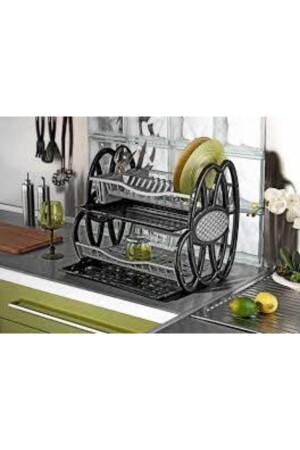 MNZ-Two Tier Plate Rack - سلة الأطباق Fma04510 FEYEZAN09 - Asude