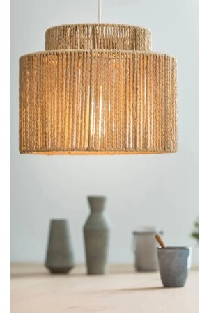 MNZ-Two Tier Raffia Chandelier تصميم روستيك بوهيمية Avz0014 - NYLife