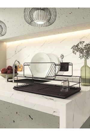 MNZ-Two-Tier Modular Sliding Dish Rack Matte Black SM006 - SUNTEL BANYO MUTFAK AKSESUARLARI