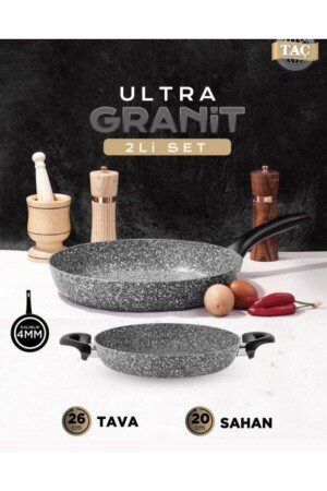 MNZ-Ultra Granite Pan and Saucepan Set 4mm TAÇ-3539 - Taç