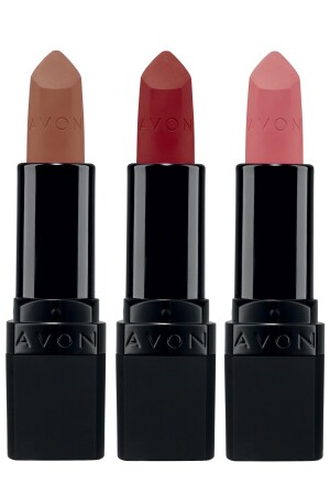 MNZ-Ultra Matte رائع موكا- الأحمر الأعلى والنقيص الوردي ثلاثي علبة الشفاه - Avon