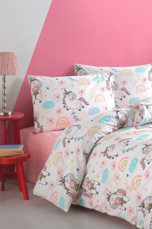 MNZ-Unicorn القطن Ranforce الواحد غطاء القماش مجموعة 160x220 CTNTUN16 - Cote Blanc