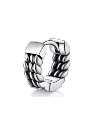 MNZ-Unisex لون الفضة الرياضة العصرية حلقة الأذن الفولاذية 10 مم - Jaida Moda