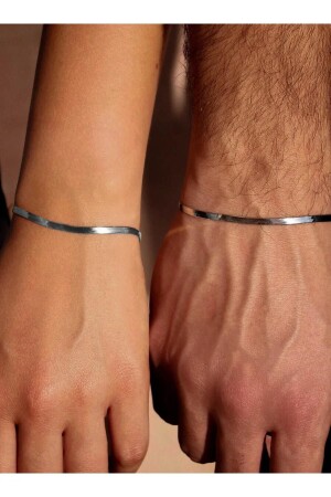 MNZ-Unisex التخريب من الفولاذ المقاوم للصدأ 2 قطع مسطحة إيطالية حبيب العلاقة زوجة سوار - The Collection