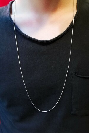 MNZ-Unisex الفضة النموذج الثعبان النقيط سلسلة طويلة العنق 75 سم - The Collection