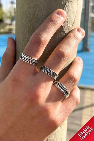 MNZ-Unisex الذهبية المطبقة مثلث نمط المهرج قيصر تاج ورقة نموذج حلقة الزفاف مجموعة حلقة قابلة للتعديل - The Gifts