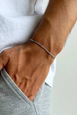 MNZ-Unisex مقاومة للتشويش فوق الحد الأدنى الكلاسيكية السلسلة الفضية الصلبة - The Collection