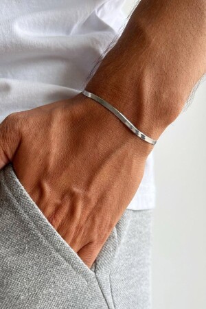 MNZ-Unisex مقاوم للخدش مسطح إيطالي سلسلة فضية عصا الفولاذ - The Collection
