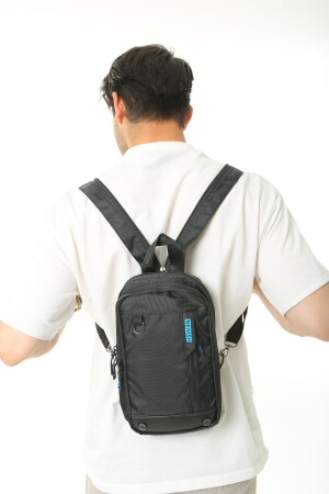 MNZ-Unisex Cross & Chest و Mini Backpack لون أسود - Fao Polo