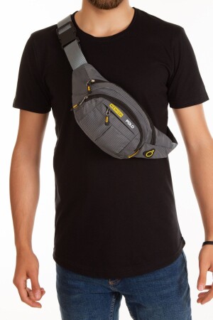 MNZ-Unisex Gray Waterproof Cross Strap Headphone Outlet الخصر الكتف والحقيبة الرياضية يومي السفر - Newish Polo