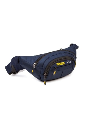 MNZ-Unisex Impertex Fabric Waterproof Shoulder and Waist Bag with Headphone Outlet Cross Strap Navy Blue 310322-NPK1 - Newish