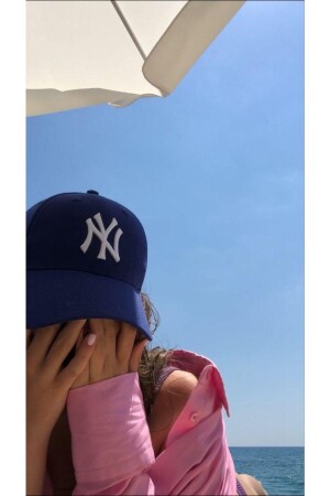 MNZ-Unisex بيسبول Nyc Hat البحرية الزرقاء - الأبيض - Goldmine