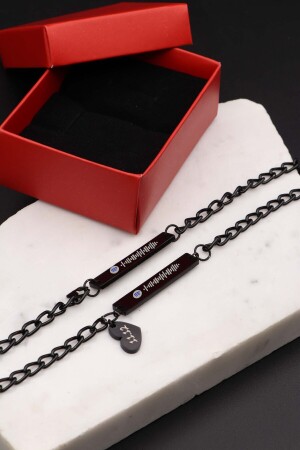 MNZ-Unisex بلون أسود سوار مزدوج مع رمز Spotify & اسم و حبيب سوار 1308trend01 - Northwatch