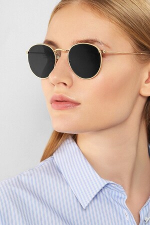 MNZ-Unisex الذهب المعدني إطار صغيرة دائرة نظارات شمسية uni2 - Makro Optik