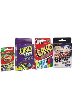 MNZ-Uno-Monopoly-Uno Flip وUno Junior مجموعة اقتصادية من 4 - Sunman