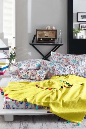 طراز MNZ-Up مضاعف القماش مجموعة صفراء ST00337 - İyi Geceler İstanbul