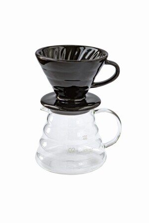 MNZ-V60 كوفي جعة Meet Set Dripper أسود و 600 مل كوفي جاج KDS600 - Genel Markalar