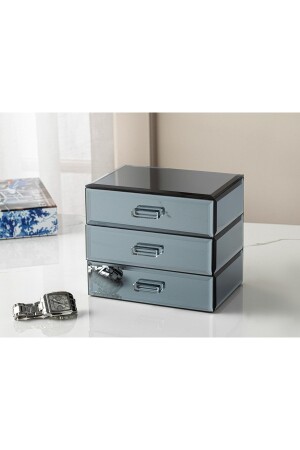 صندوق زينة من الزجاج من زجاج MNZ-Valeria 17x12x14,5 مدخن 10037796 - English Home