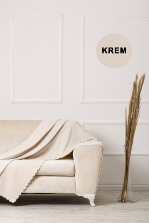 كريم MNZ-Velere Chenille كريما مقعد مقعد مقعد مقعد مقعد مقعد غطاء شال - Velerde Home