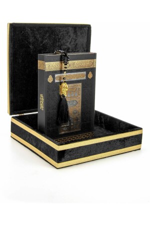 MNZ-Velvet مغطى الصندوق المعدني الصندوق الأسود القرآن والصلاة الصلاة الهدية الإسلامية الدينية المجموعة - İhvan Yayınları